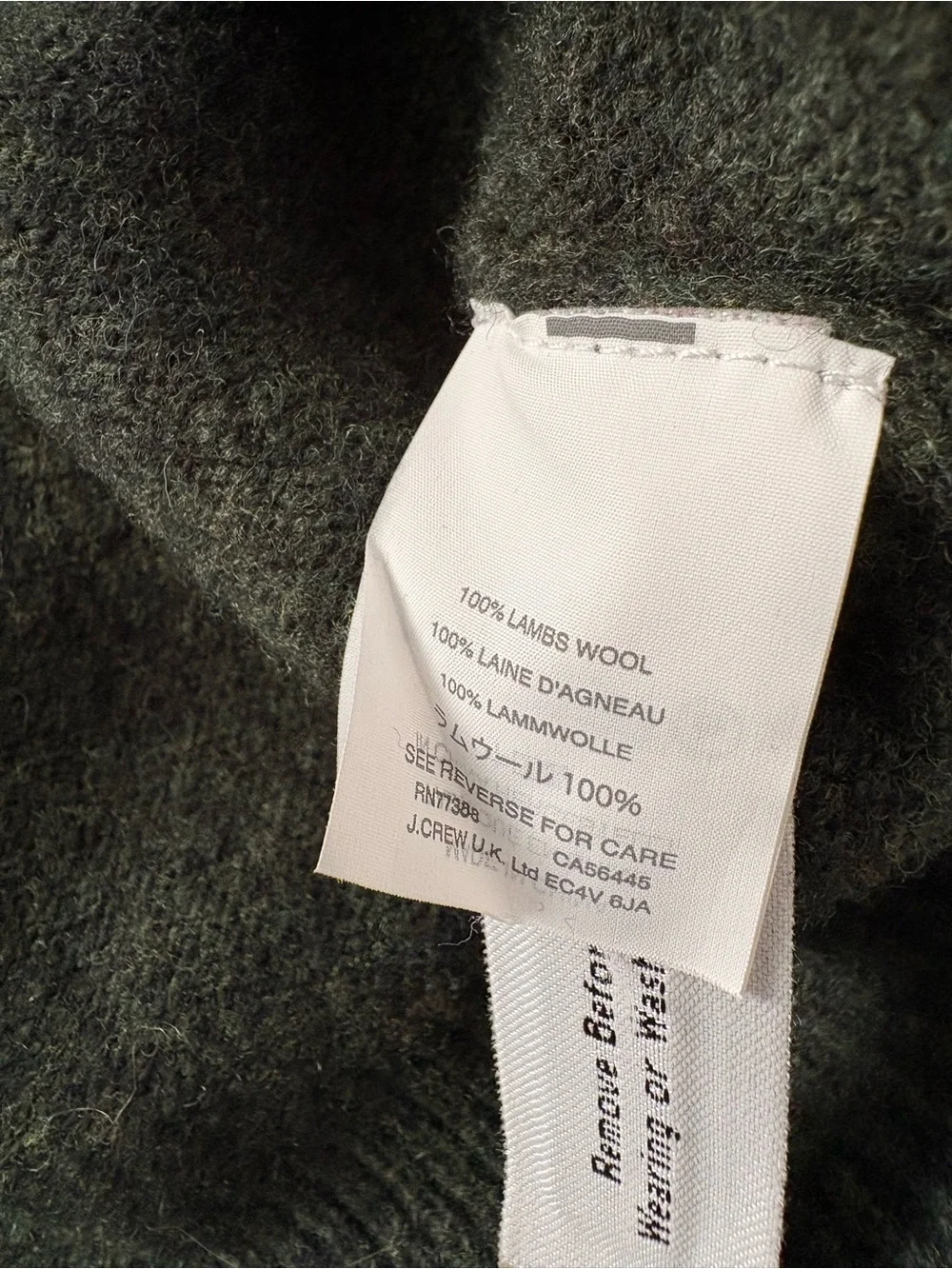 J Crew lambs wool collard sweater. Size XL.